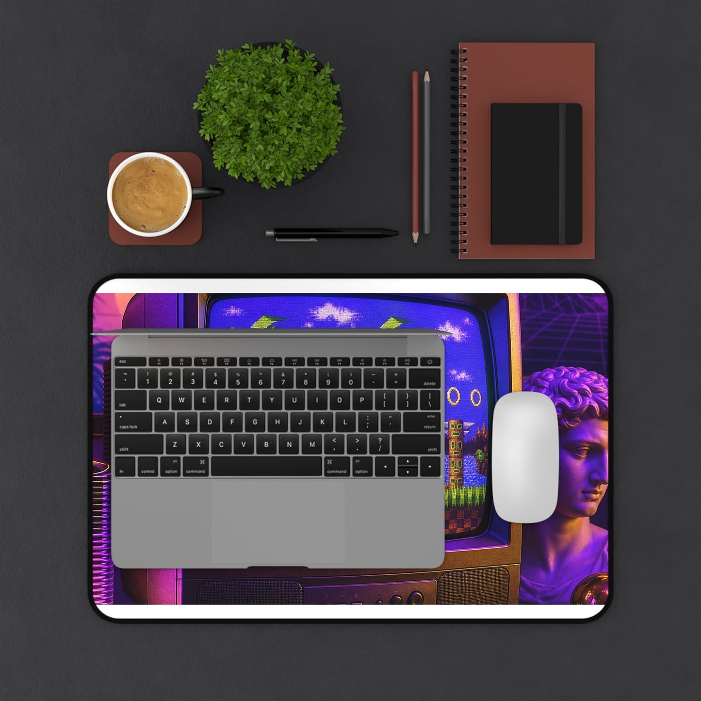 Retro Tv Playing Classic Game - Gaming Culture Gaming Desk Mat - Moikas