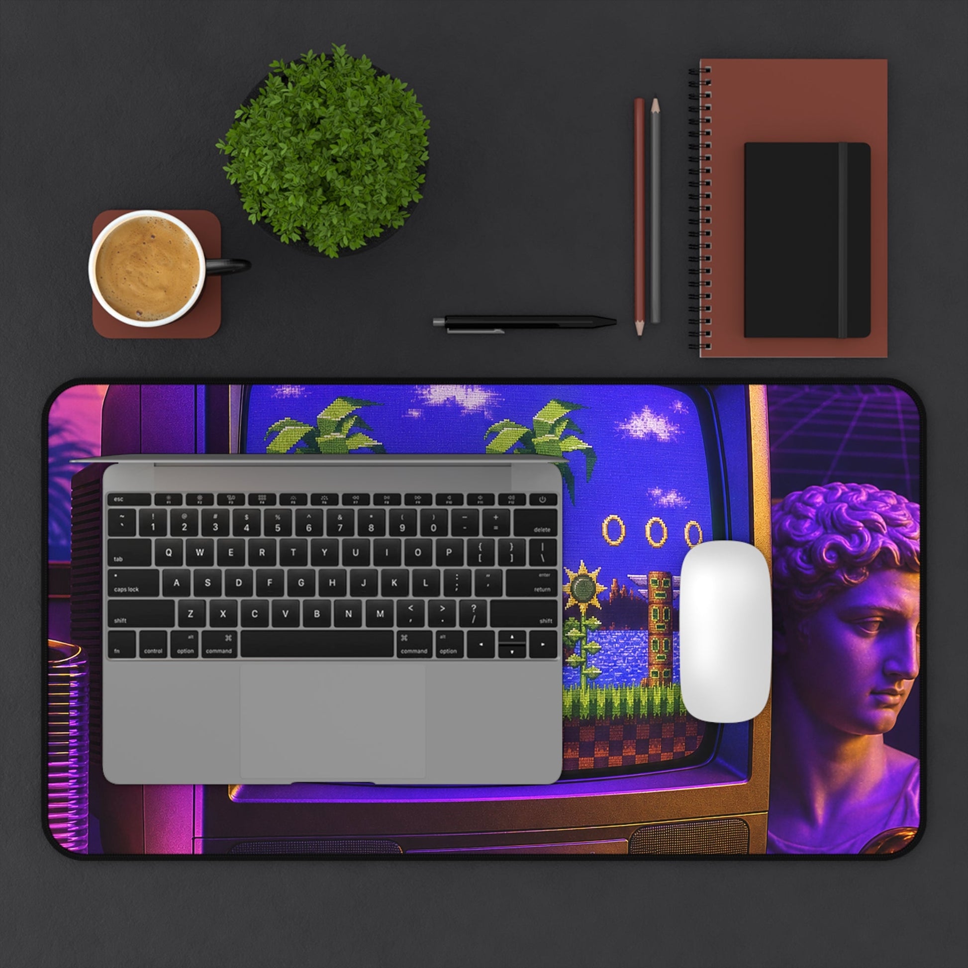 Retro Tv Playing Classic Game - Gaming Culture Gaming Desk Mat - Moikas