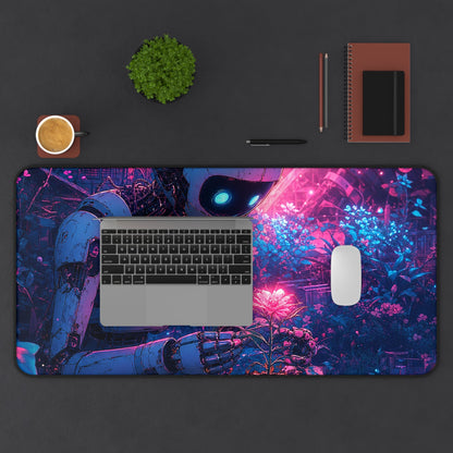 Robot In Junkyard Garden - Anime Manga Gaming Desk Mat - Moikas