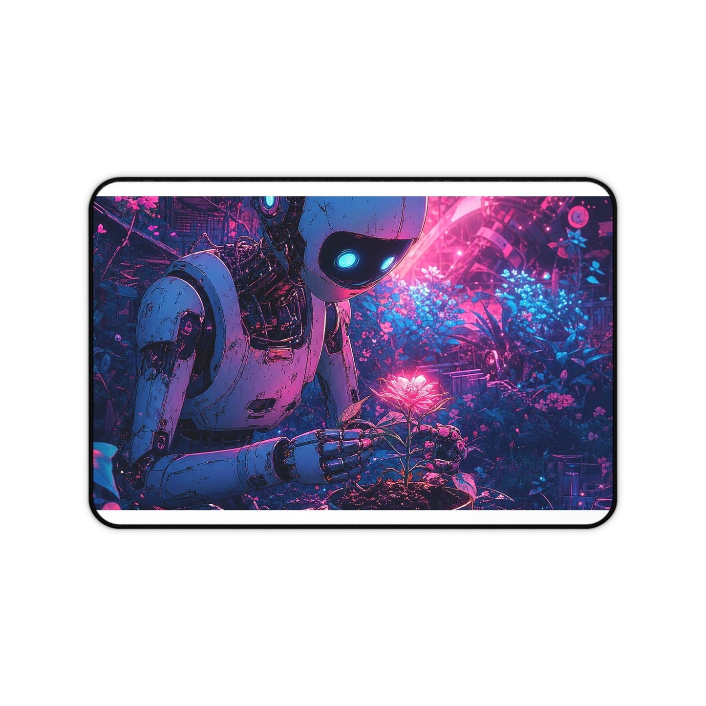 Robot In Junkyard Garden - Anime Manga Gaming Desk Mat - Moikas