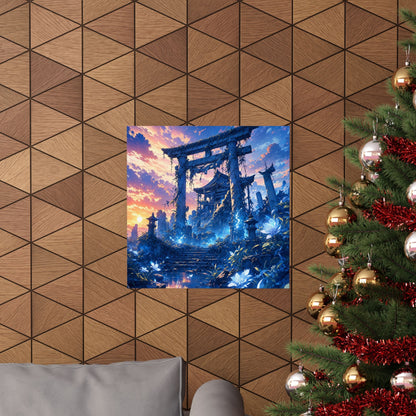 Ruined Shrine Consumed By Nature - Anime Manga Art Print (Matte Poster) - Moikas