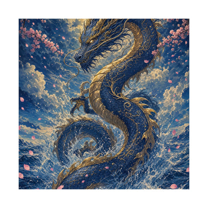 Ryuu Dragon Rising From The Ocean - Japanese Mythology Art Print (Matte Poster) - Moikas
