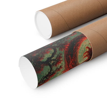 Salamander Spirit In Flame - Japanese Mythology Art Print (Matte Poster) - Moikas