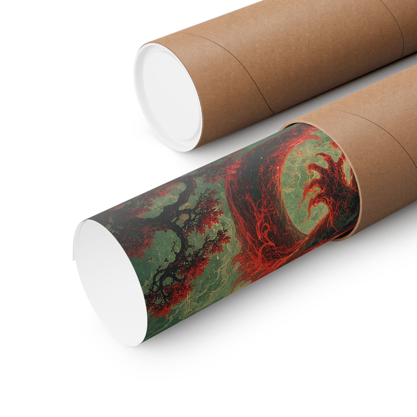 Salamander Spirit In Flame - Japanese Mythology Art Print (Matte Poster) - Moikas