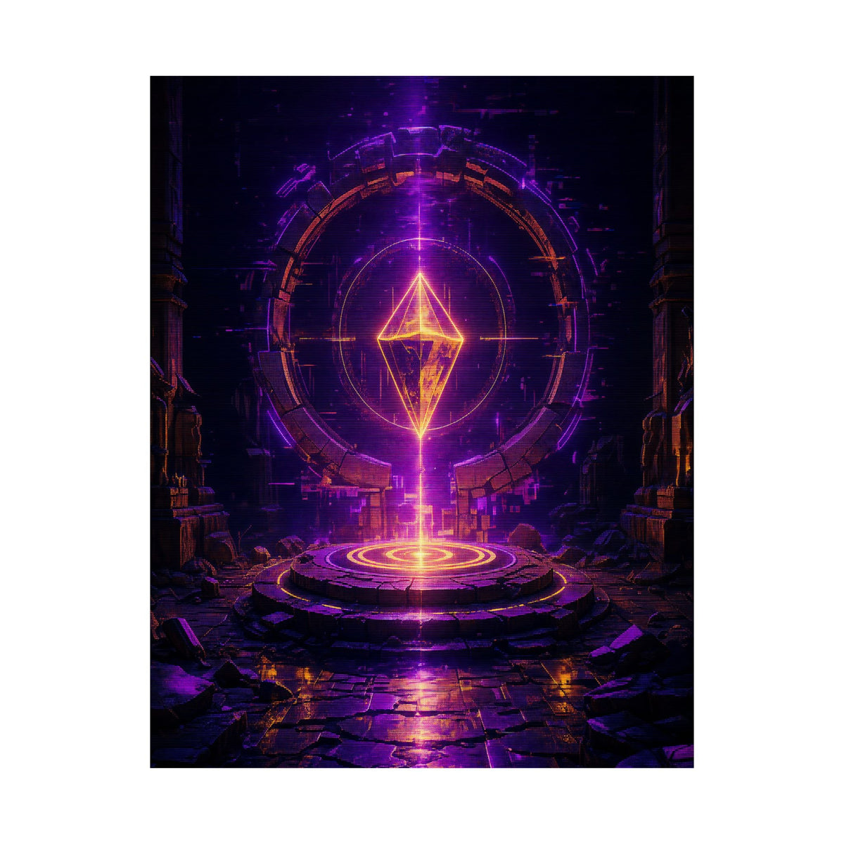 Save Point Glowing In Darkness - Gaming Culture Art Print (Matte Poster) - Moikas