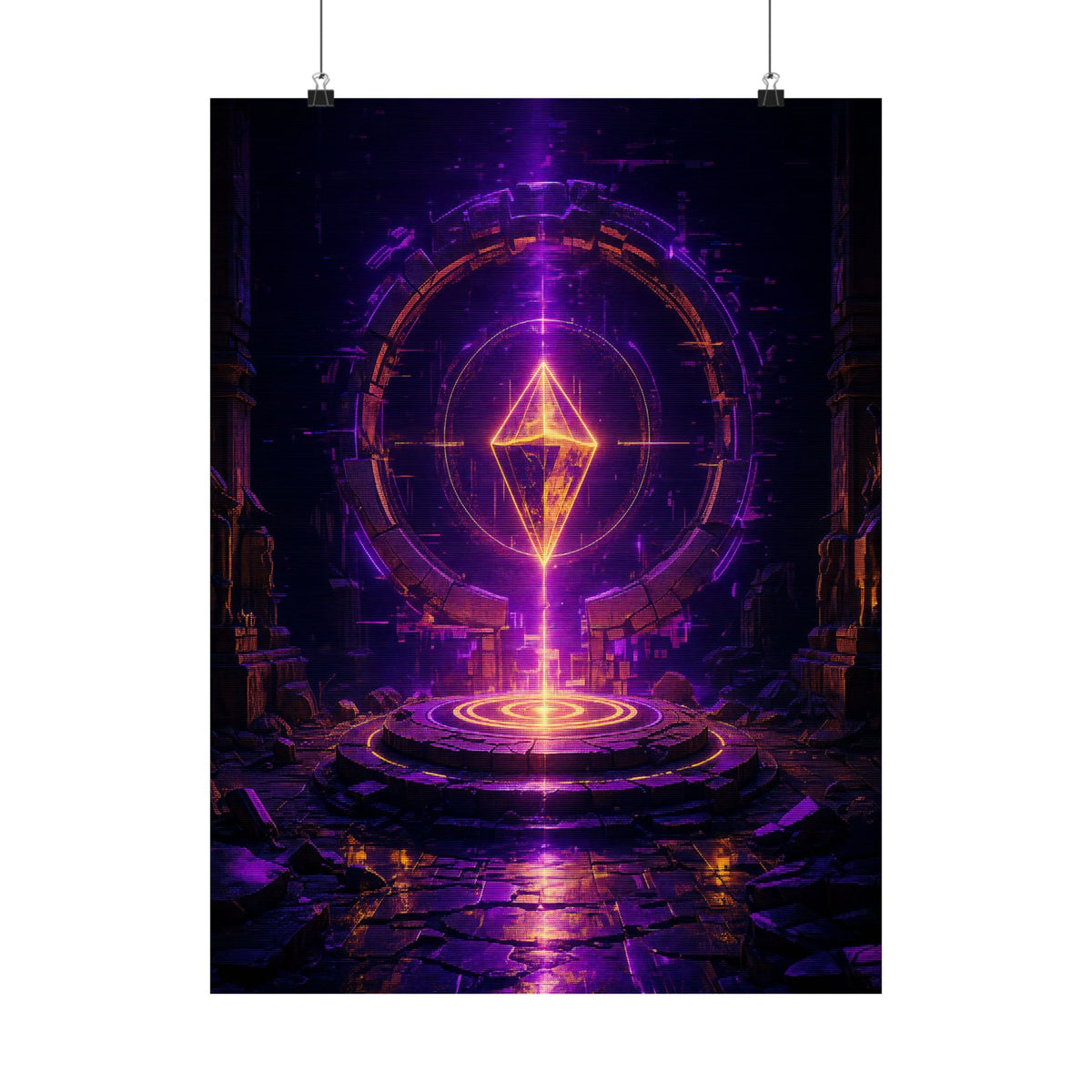 Save Point Glowing In Darkness - Gaming Culture Art Print (Matte Poster) - Moikas