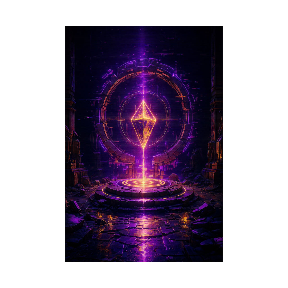 Save Point Glowing In Darkness - Gaming Culture Art Print (Matte Poster) - Moikas