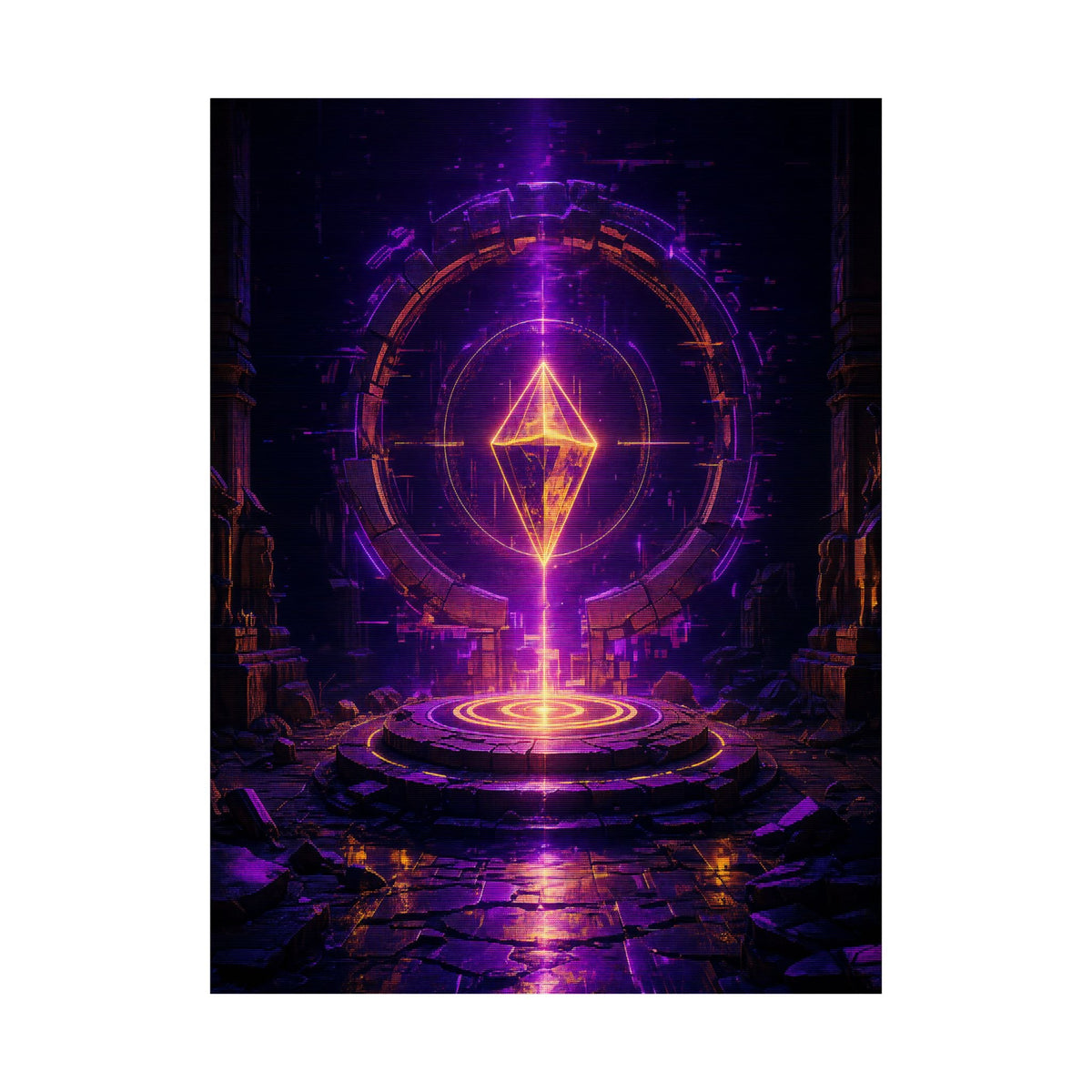 Save Point Glowing In Darkness - Gaming Culture Art Print (Matte Poster) - Moikas
