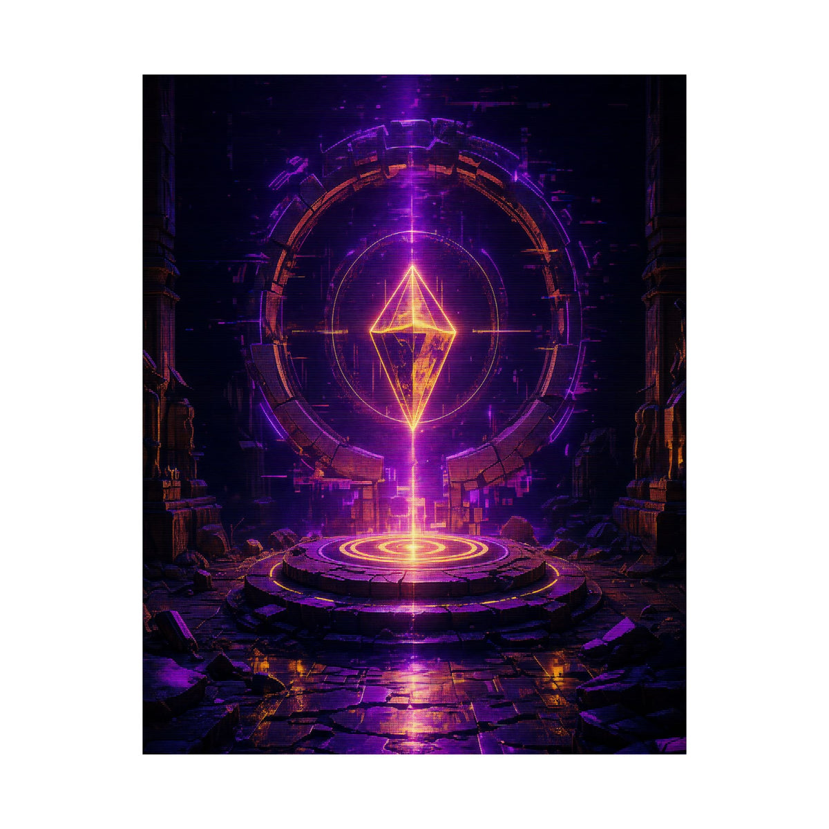 Save Point Glowing In Darkness - Gaming Culture Art Print (Matte Poster) - Moikas