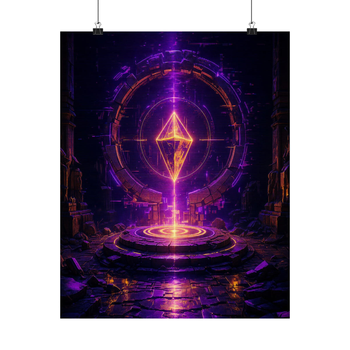 Save Point Glowing In Darkness - Gaming Culture Art Print (Matte Poster) - Moikas