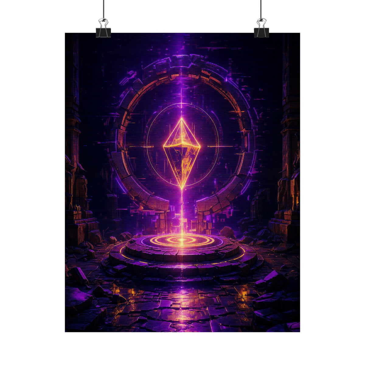 Save Point Glowing In Darkness - Gaming Culture Art Print (Matte Poster) - Moikas