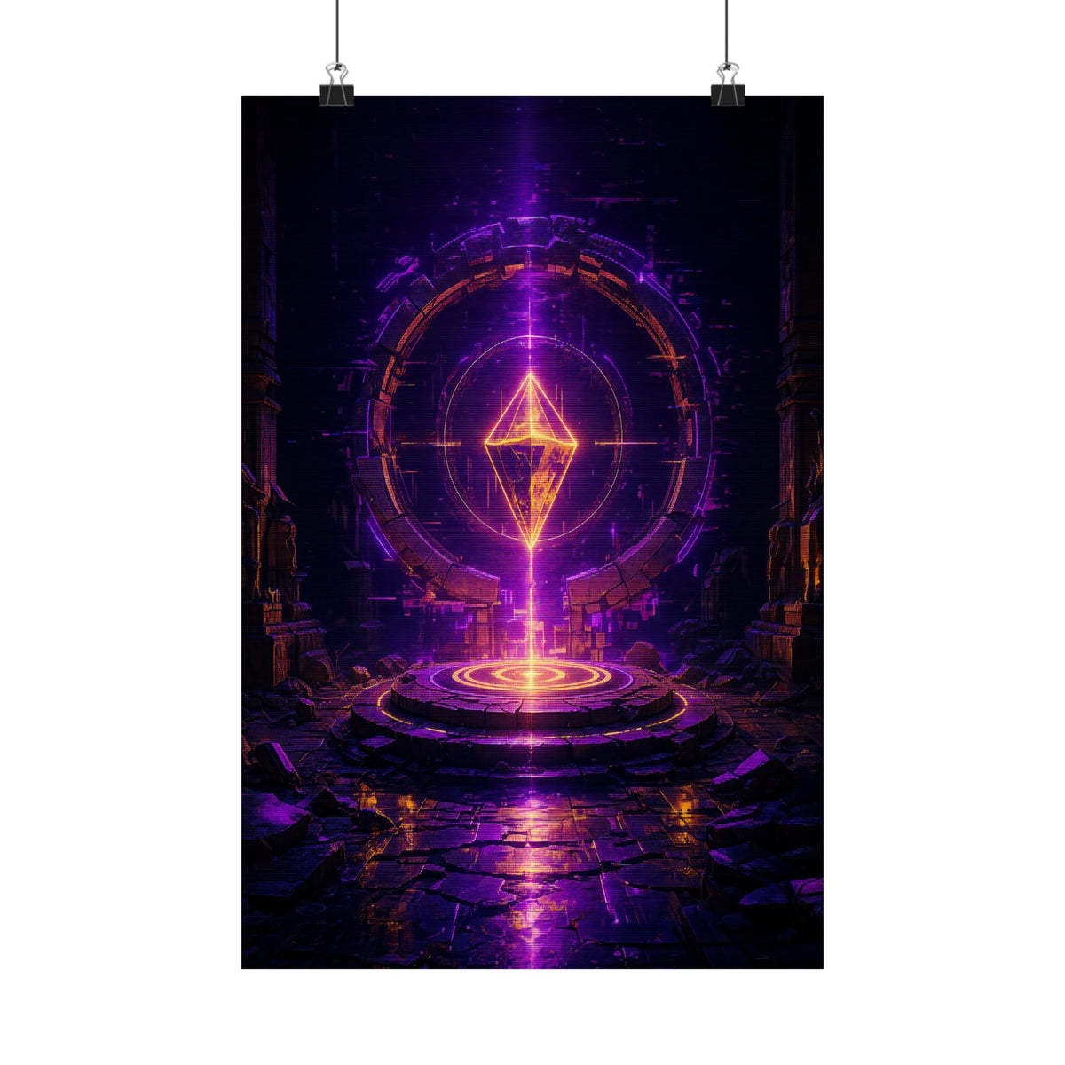 Save Point Glowing In Darkness - Gaming Culture Art Print (Matte Poster) - Moikas