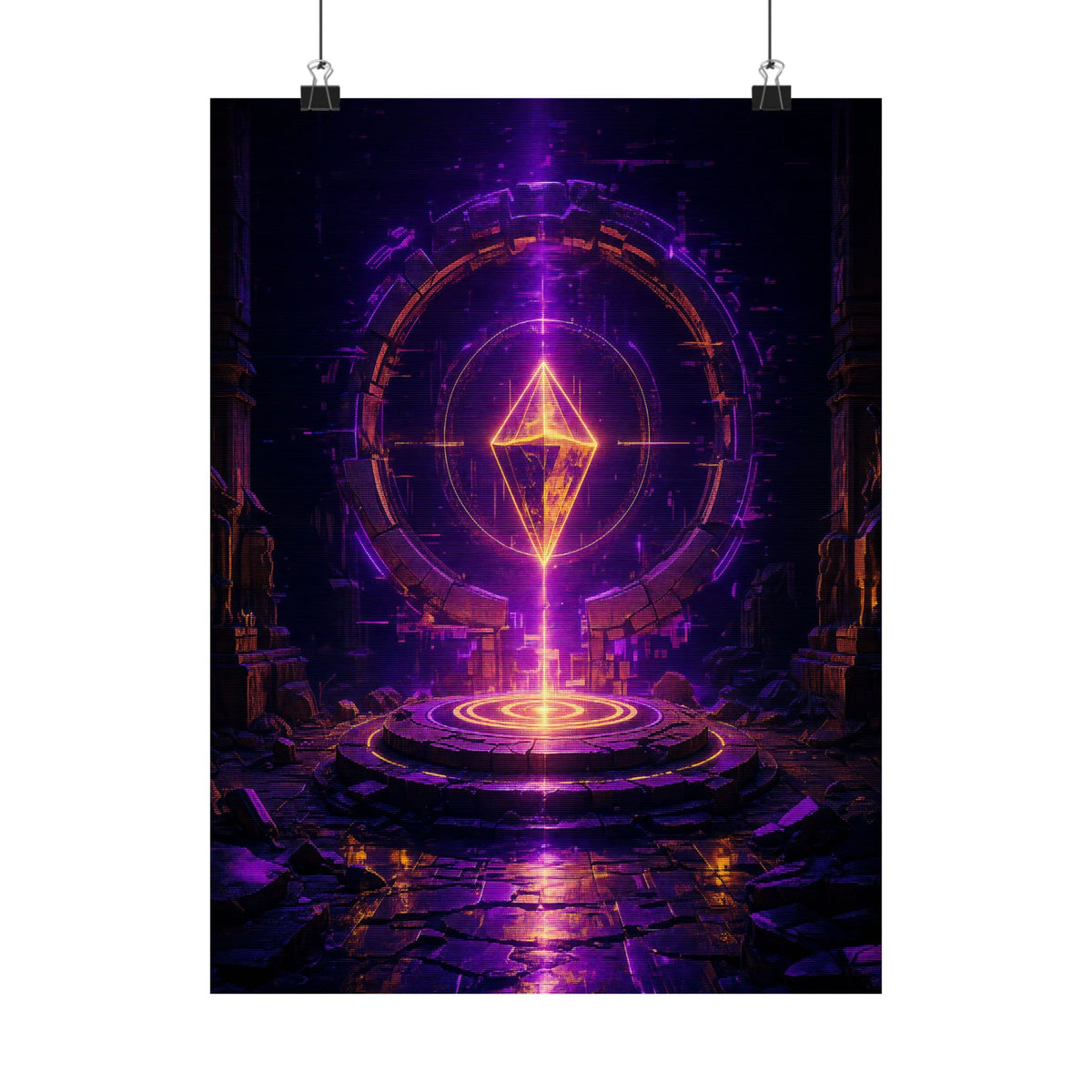 Save Point Glowing In Darkness - Gaming Culture Art Print (Matte Poster) - Moikas