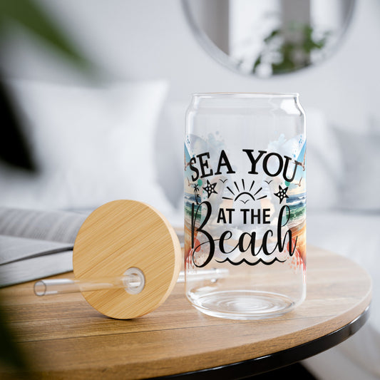 Sea You At The Beach Glass Tumbler 16oz - Moikas