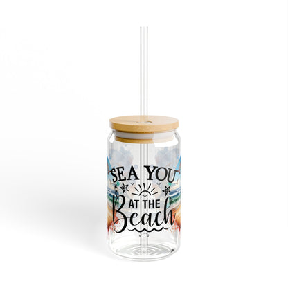 Sea You At The Beach Glass Tumbler 16oz - Moikas
