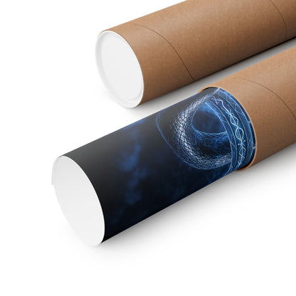 Serpent Coiled Around Sword - Dark Fantasy Art Print (Matte Poster) - Moikas