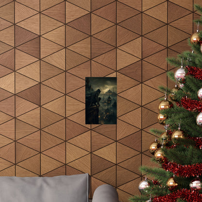 Shadow Assassin On Rooftop - Dark Fantasy Art Print (Matte Poster) - Moikas