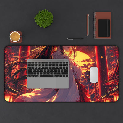 Shrine Maiden At Torii Gate - Anime Manga Gaming Desk Mat - Moikas
