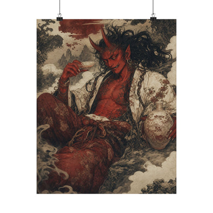 Shuten Doji Sake Demon - Japanese Mythology Art Print (Matte Poster) - Moikas