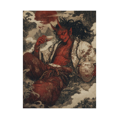 Shuten Doji Sake Demon - Japanese Mythology Art Print (Matte Poster) - Moikas