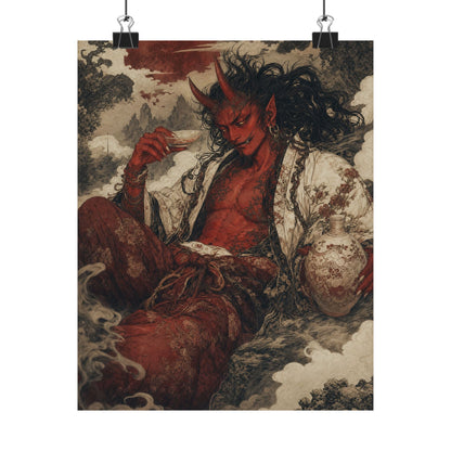 Shuten Doji Sake Demon - Japanese Mythology Art Print (Matte Poster) - Moikas