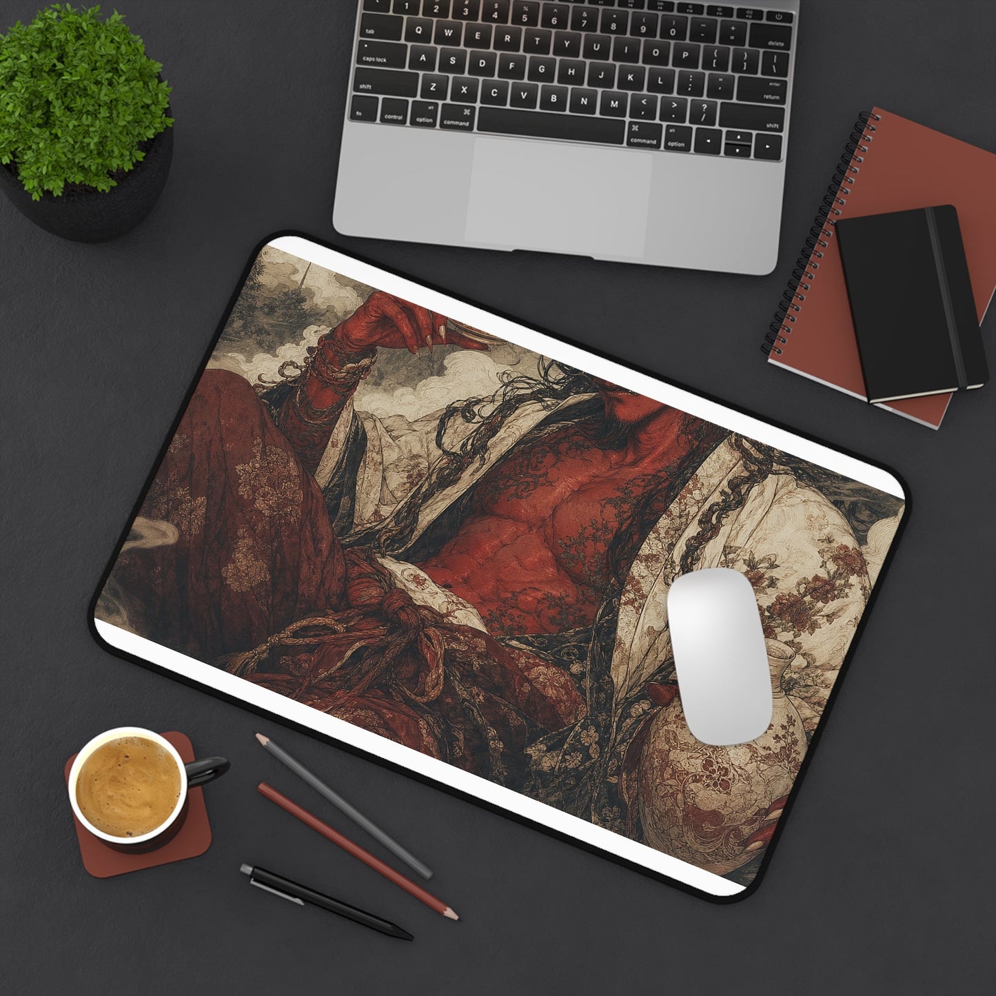 Shuten Doji Sake Demon - Japanese Mythology Gaming Desk Mat - Moikas