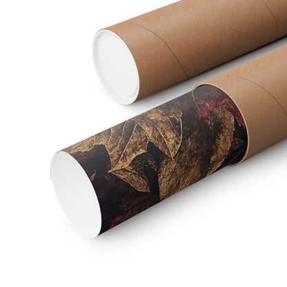 Skull Surrounded By Autumn Leaves - Dark Academia Art Print (Matte Poster) - Moikas