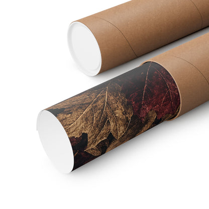 Skull Surrounded By Autumn Leaves - Dark Academia Art Print (Matte Poster) - Moikas