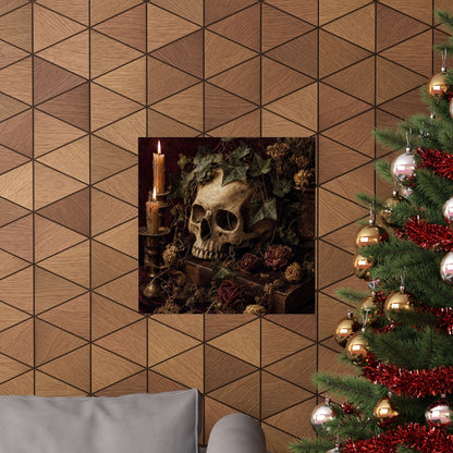 Skull With Crown Of Ivy - Dark Academia Art Print (Matte Poster) - Moikas