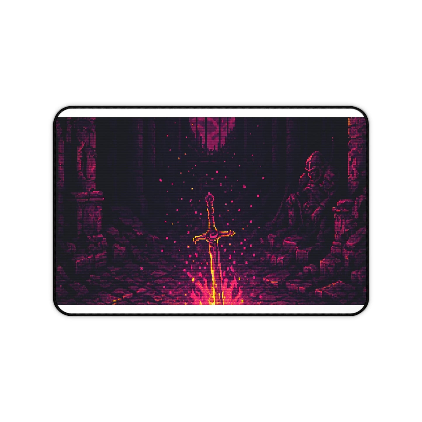 Soulsborne Bonfire In Dark Room - Gaming Culture Gaming Desk Mat - Moikas