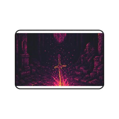 Soulsborne Bonfire In Dark Room - Gaming Culture Gaming Desk Mat - Moikas