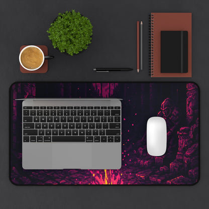 Soulsborne Bonfire In Dark Room - Gaming Culture Gaming Desk Mat - Moikas