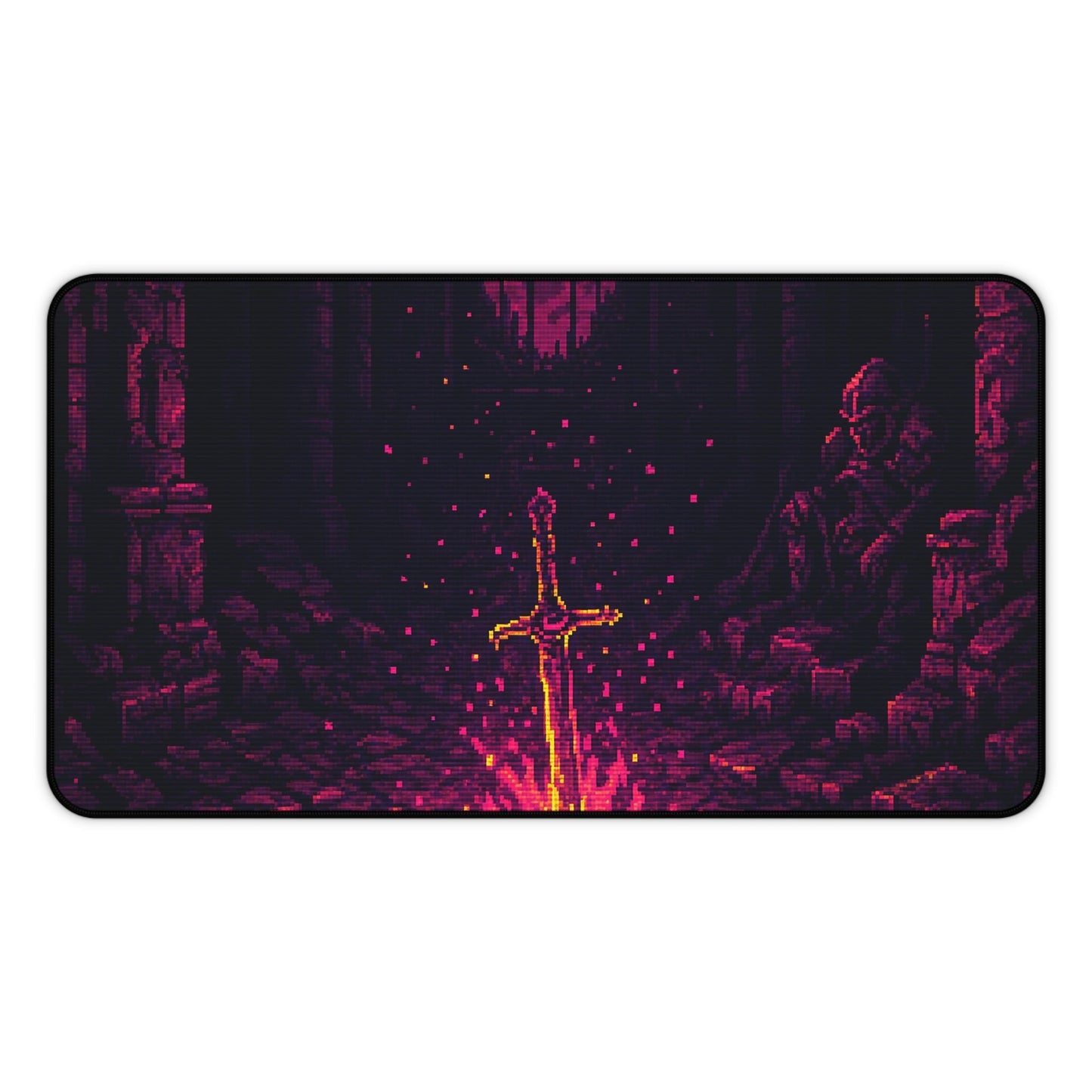 Soulsborne Bonfire In Dark Room - Gaming Culture Gaming Desk Mat - Moikas