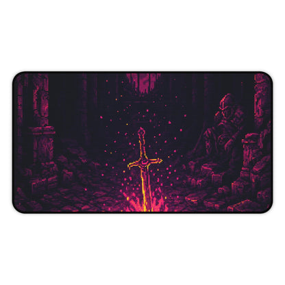 Soulsborne Bonfire In Dark Room - Gaming Culture Gaming Desk Mat - Moikas