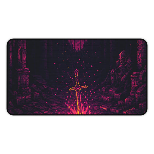 Soulsborne Bonfire In Dark Room - Gaming Culture Gaming Desk Mat - Moikas