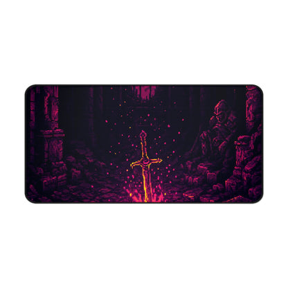 Soulsborne Bonfire In Dark Room - Gaming Culture Gaming Desk Mat - Moikas