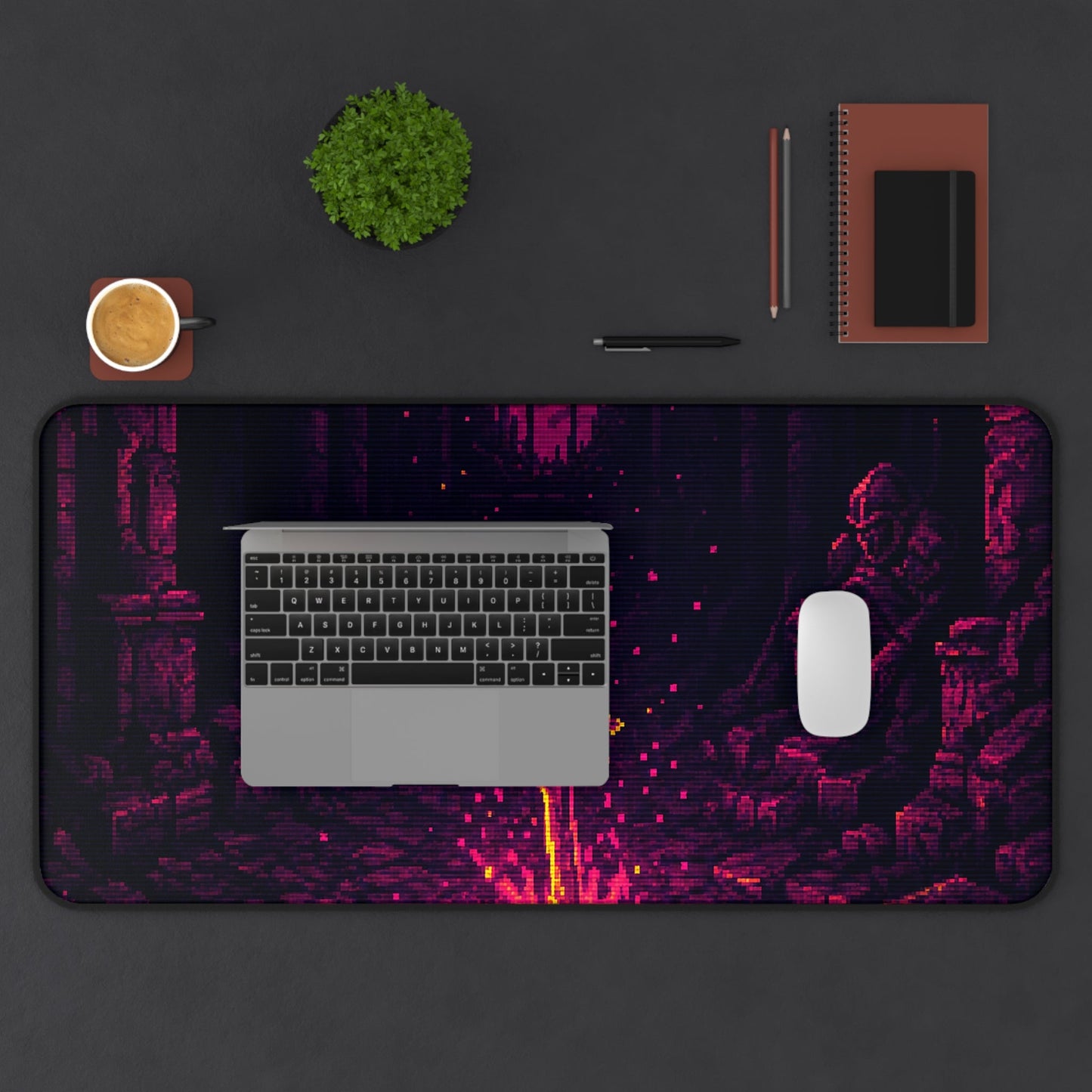 Soulsborne Bonfire In Dark Room - Gaming Culture Gaming Desk Mat - Moikas