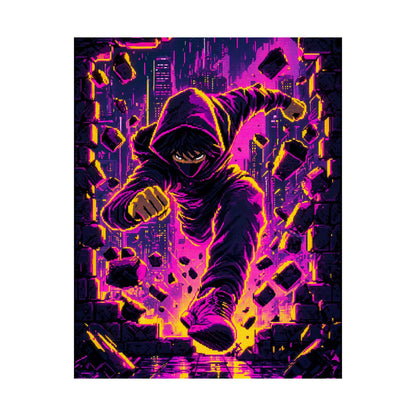 Speedrunner Breaking Through Wall - Gaming Culture Art Print (Matte Poster) - Moikas