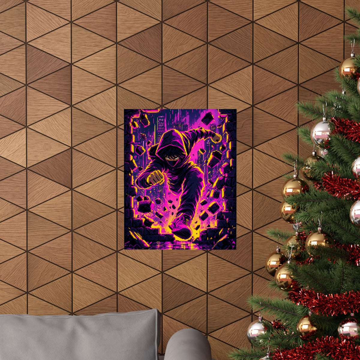 Speedrunner Breaking Through Wall - Gaming Culture Art Print (Matte Poster) - Moikas