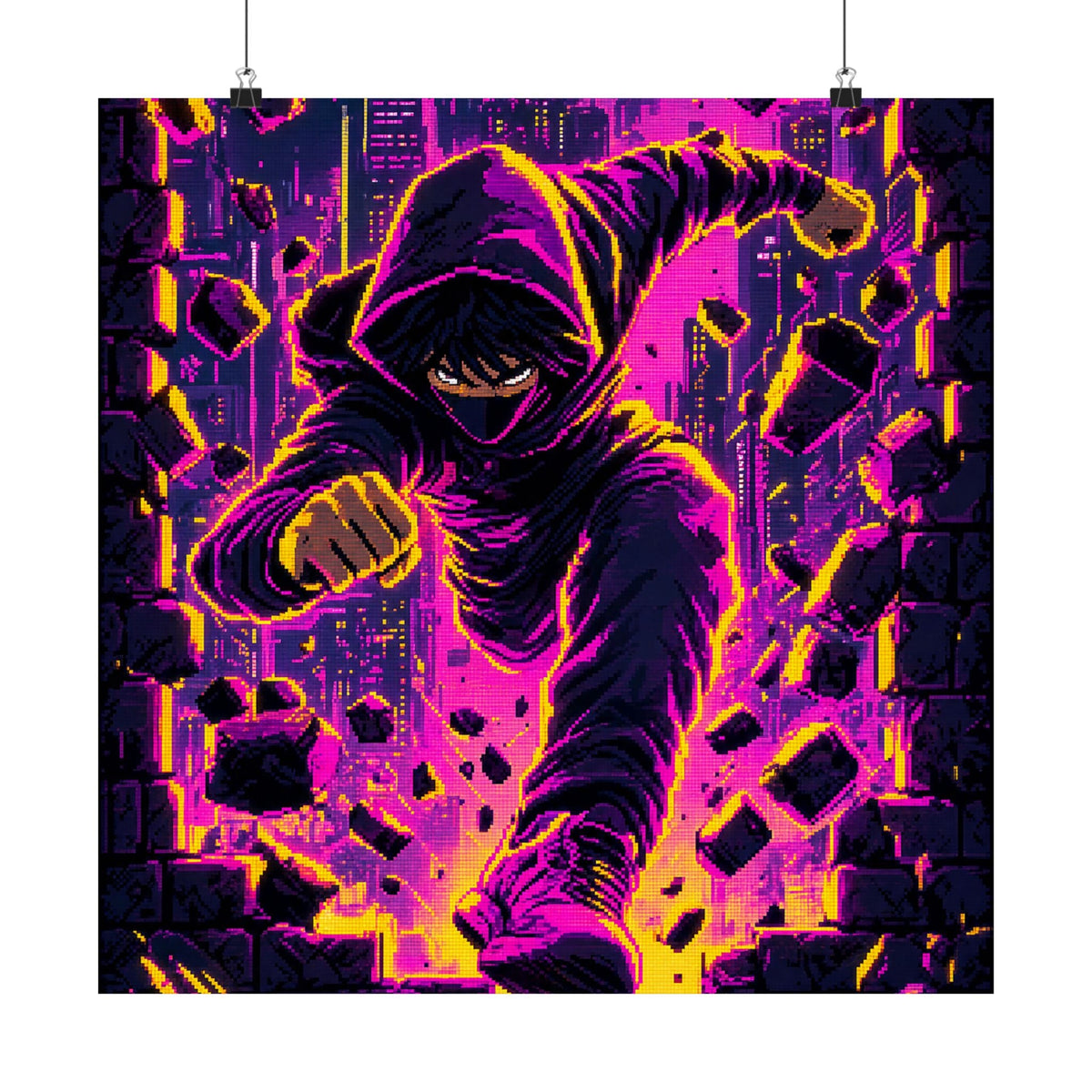 Speedrunner Breaking Through Wall - Gaming Culture Art Print (Matte Poster) - Moikas