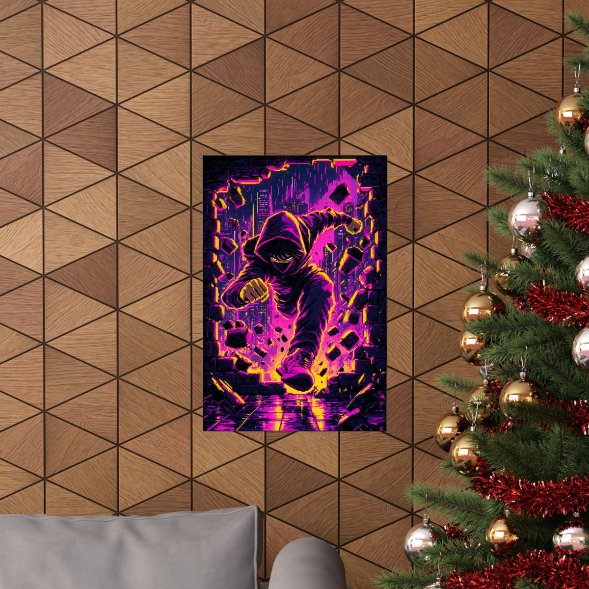 Speedrunner Breaking Through Wall - Gaming Culture Art Print (Matte Poster) - Moikas