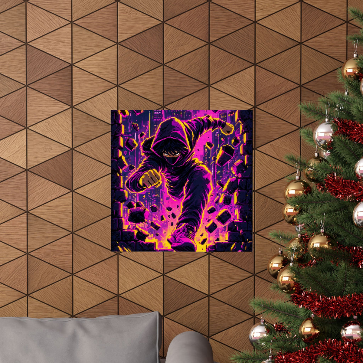 Speedrunner Breaking Through Wall - Gaming Culture Art Print (Matte Poster) - Moikas