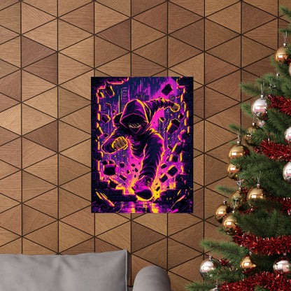 Speedrunner Breaking Through Wall - Gaming Culture Art Print (Matte Poster) - Moikas