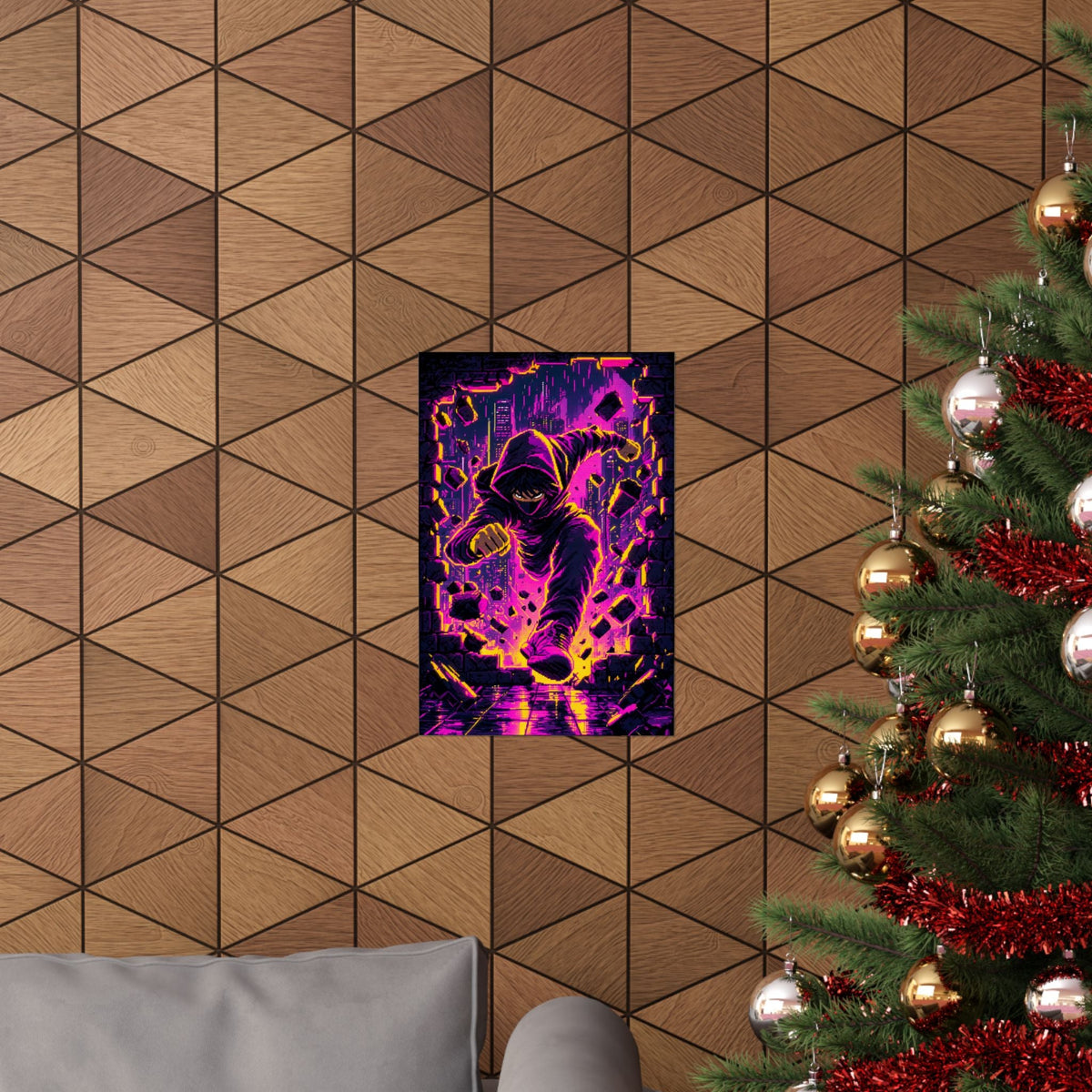 Speedrunner Breaking Through Wall - Gaming Culture Art Print (Matte Poster) - Moikas