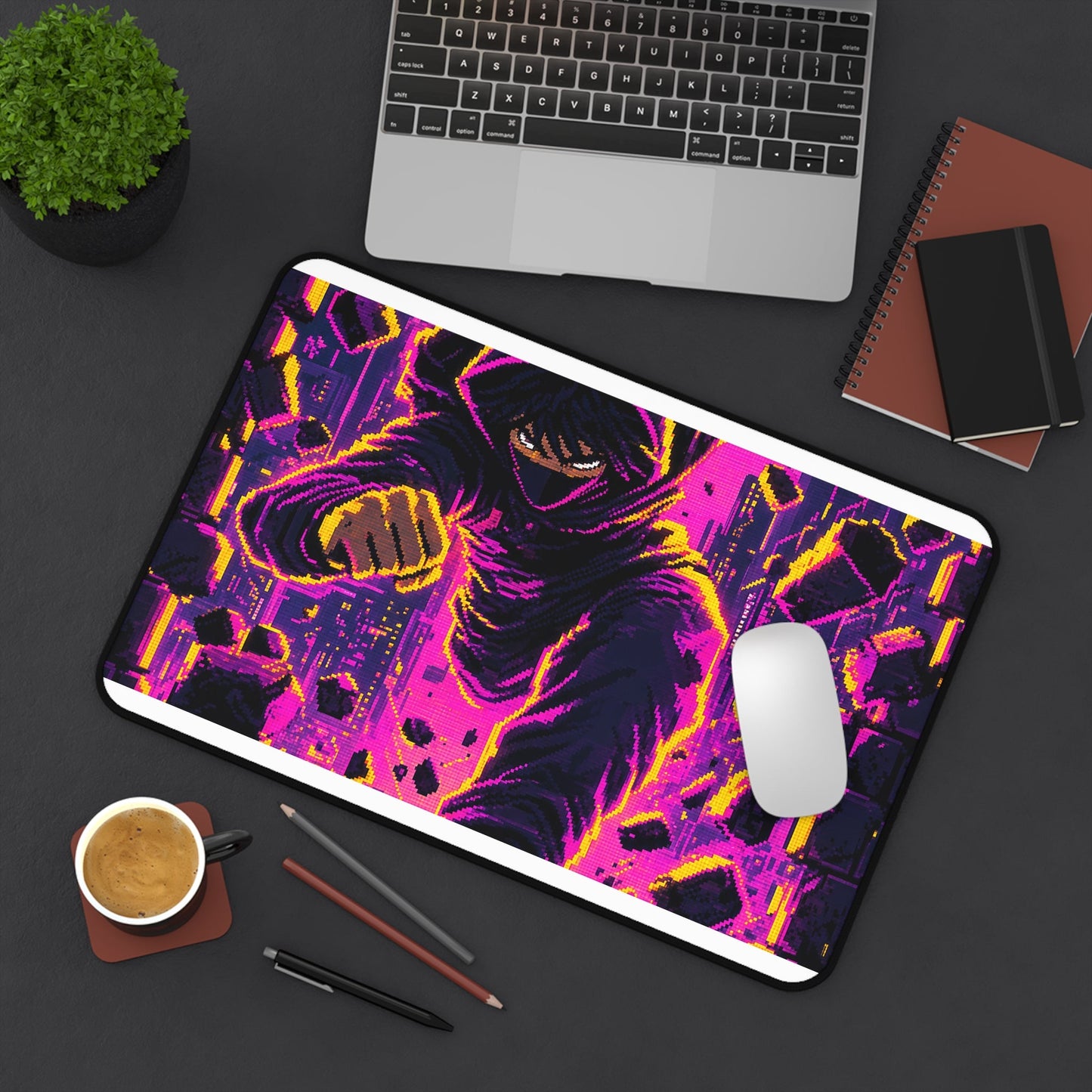 Speedrunner Breaking Through Wall - Gaming Culture Gaming Desk Mat - Moikas