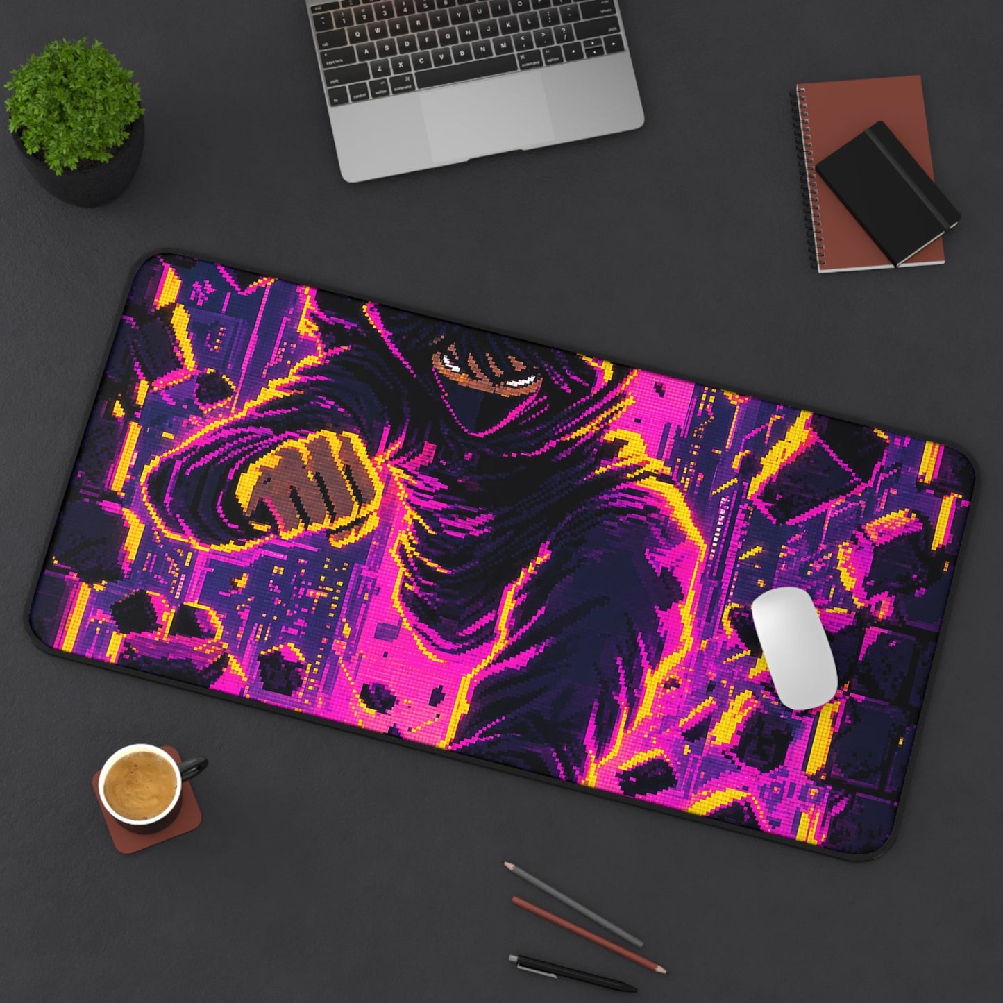 Speedrunner Breaking Through Wall - Gaming Culture Gaming Desk Mat - Moikas
