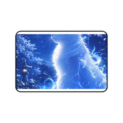 Spirit Cat In Moonlit Garden - Anime Manga Gaming Desk Mat - Moikas