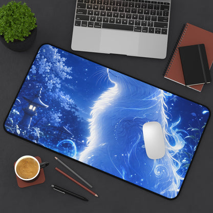 Spirit Cat In Moonlit Garden - Anime Manga Gaming Desk Mat - Moikas