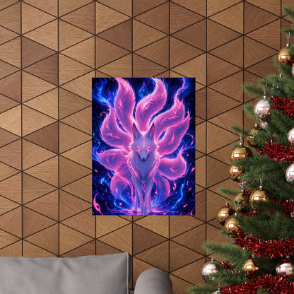 Spirit Fox With Nine Tails - Anime Manga Art Print (Matte Poster) - Moikas