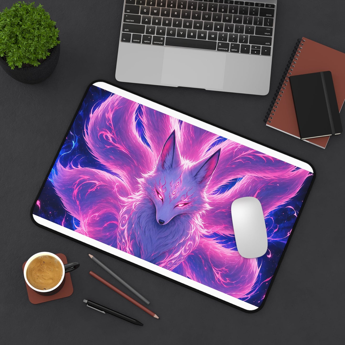 Spirit Fox With Nine Tails - Anime Manga Gaming Desk Mat - Moikas